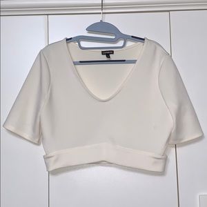 Express ivory scuba crop top size L